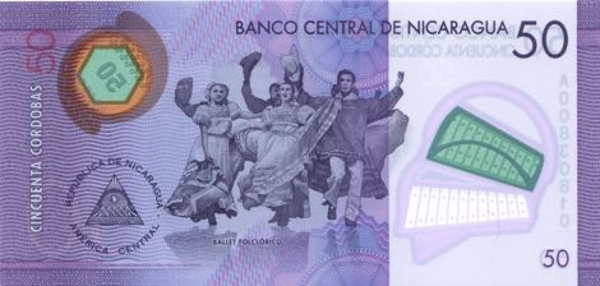 Billete de 50 c&oacute;rdobas de Nicaragua